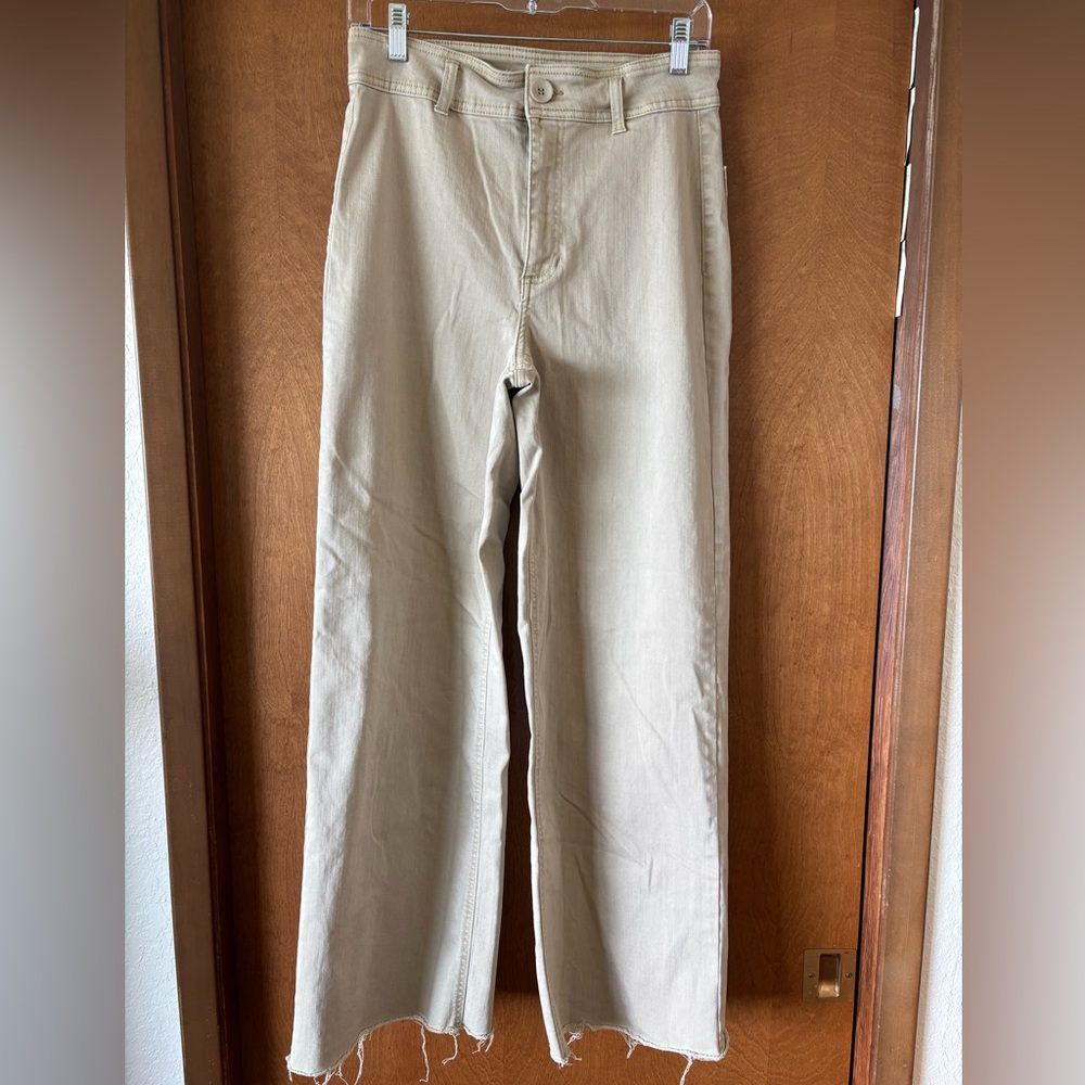 OAT New York khaki wide leg raw edge jeans 6/28 Women’s